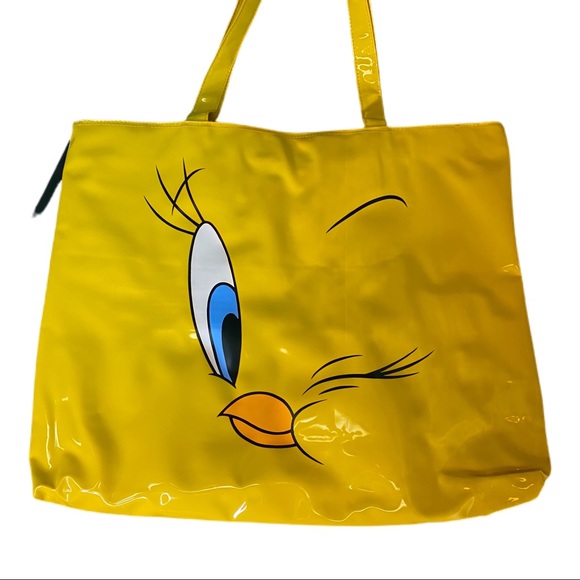 Vintage 1997 Looney Tunes Tweedy Bird Piolin Yellow Vinyl Tote Bag - Picture 2 of 8